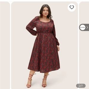 NWT BLOOMCHIC SIZE 3xl Ditsy Floral Square Neck Split Side Dress